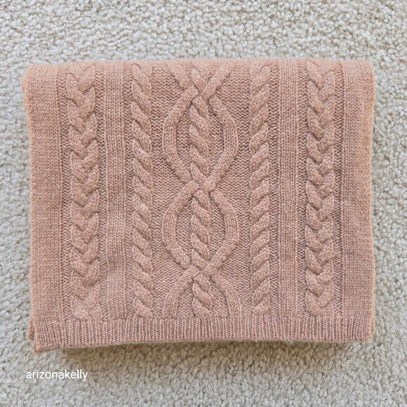 Caroline Grace Accessories - NWOT Caroline Grace Cashmere Tan Cable Knit Scarf